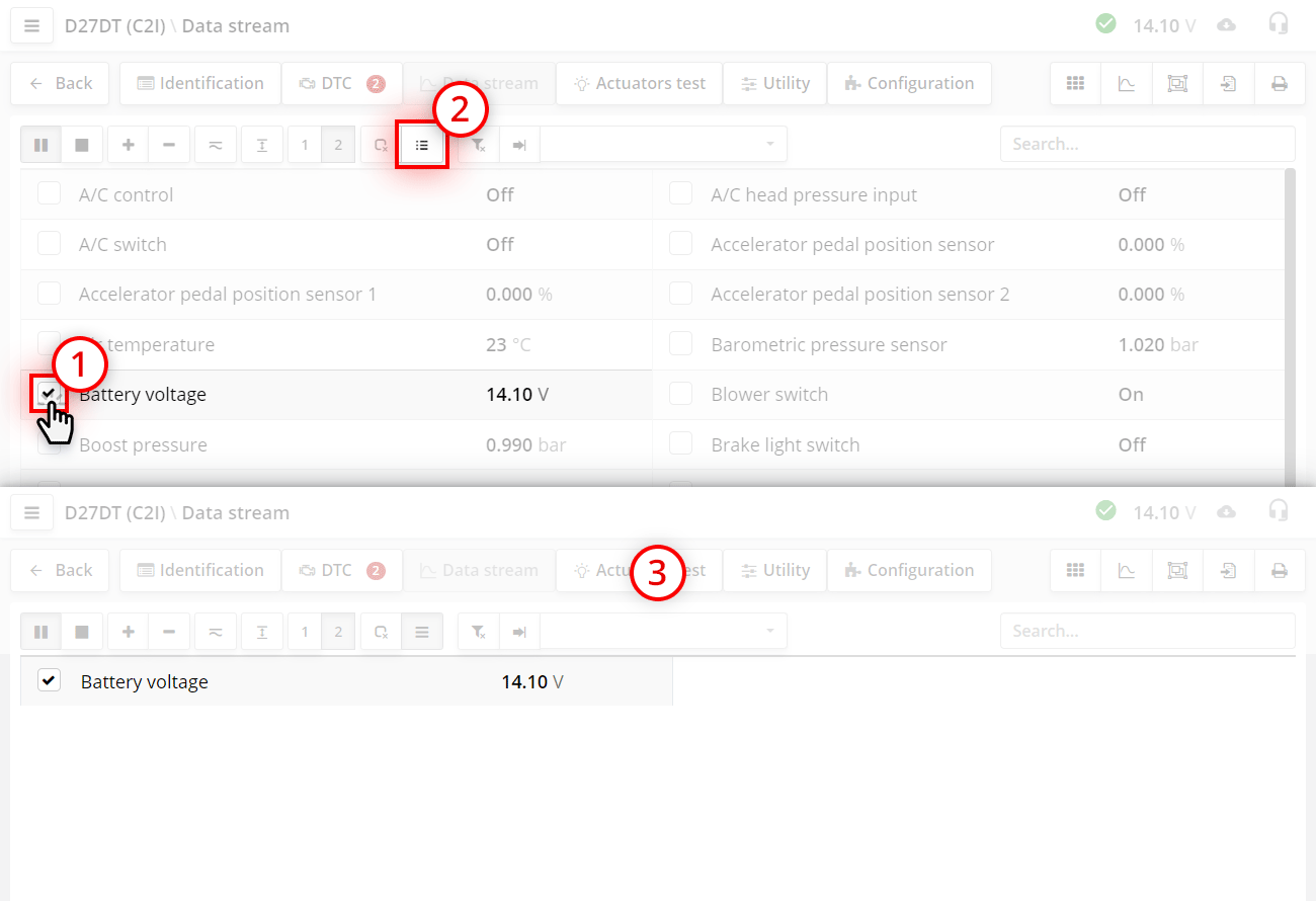 Parameter selection