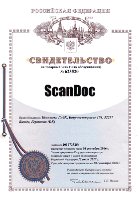 ScanDoc Trademark Certificate
